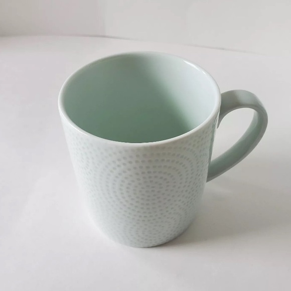 Set Of 4 Crate And Barrel 3.5" Tall Nikko Celadon Porcelain 10oz Coffee Tea Mugs - Picture 4 of 5